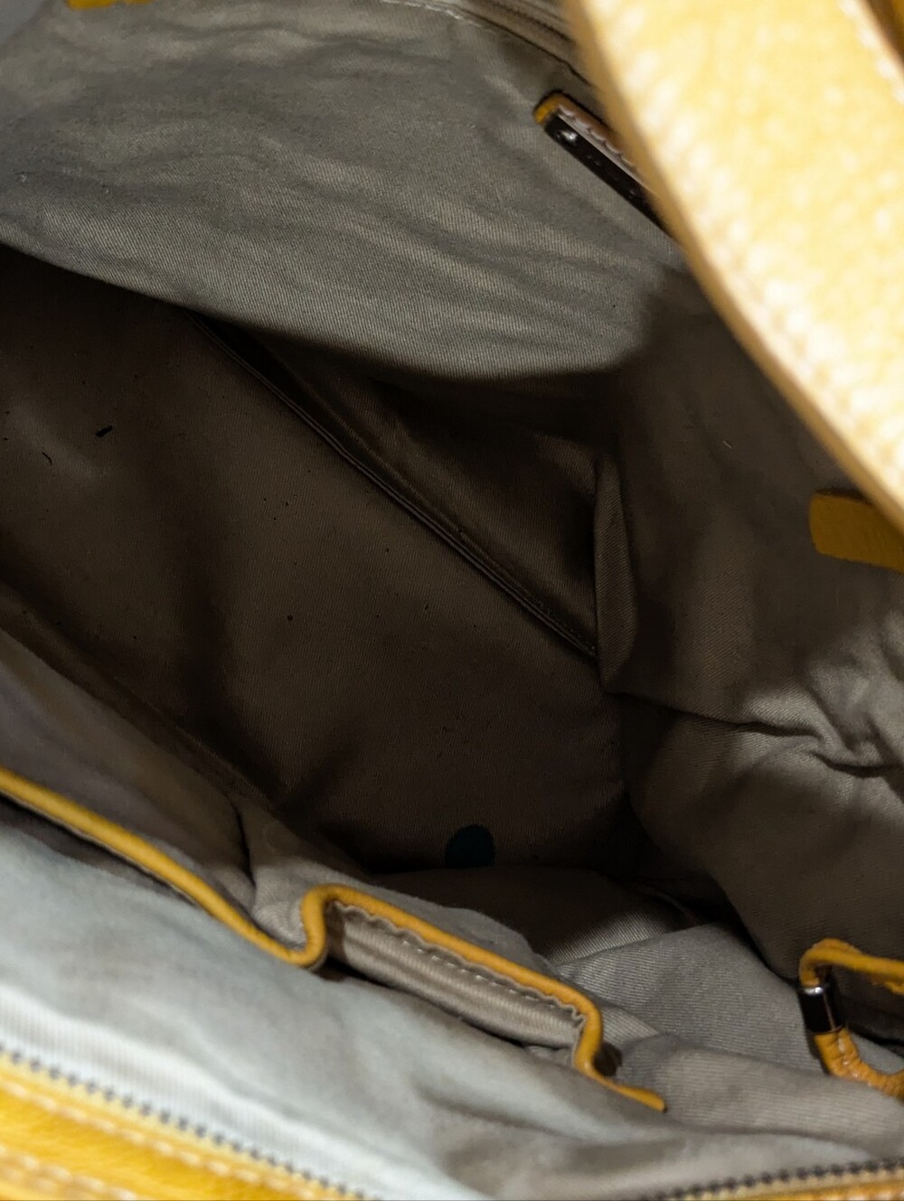 Banana Republic Yellow Orange Leather Shoulder Bag - Picture 5 of 10